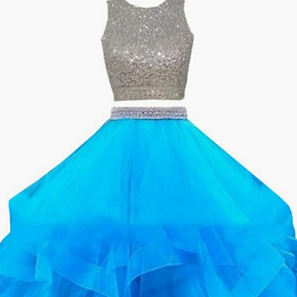 Beaded one piece tulle ruffle dress US size 8 New without tags